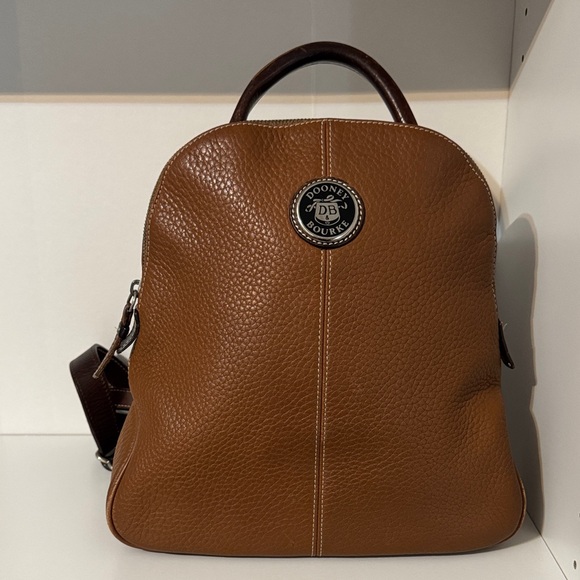 Dooney & Bourke Tan Leather Backpack - Picture 1 of 16